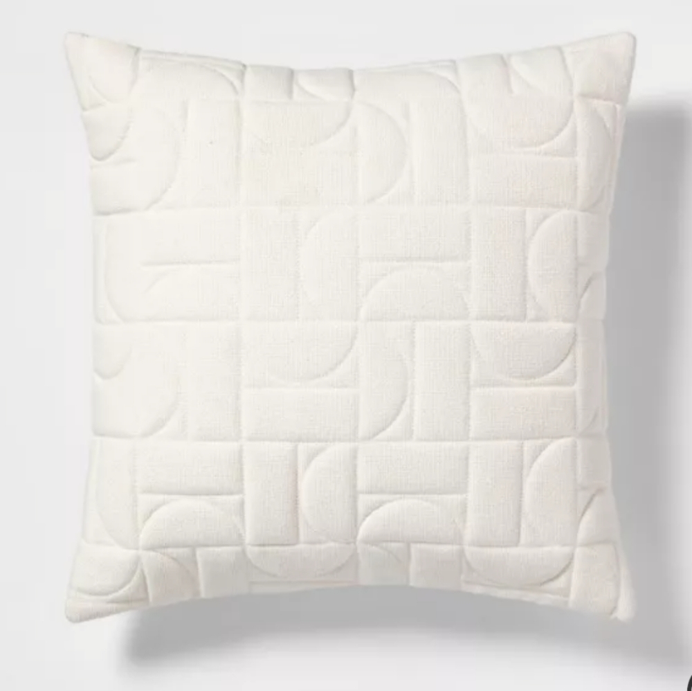 Quilted Geo Square Throw Pillow - Project 62